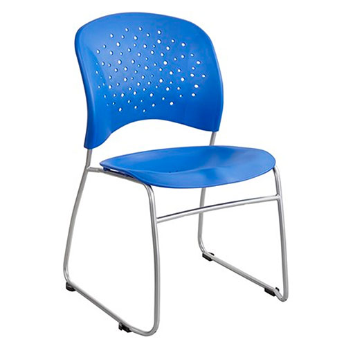 Photograph of Safco Reve Guest Chair Sled Base Round Back (Qty. 2) - (Blue) 6804BU
 