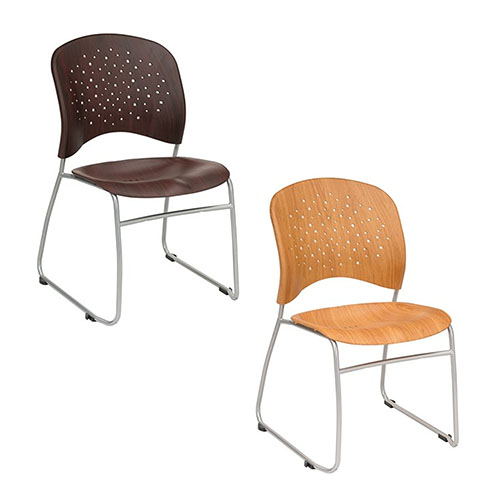  Safco Reve Guest Chair Round Plastic Wood Back (Qty. 2) - (2 Colors Available) 6810