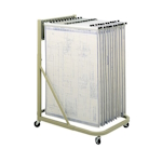 Safco Mobile Blueprint Stand Bundle with 6 Hanging Clamps - (5 Clamp Sizes Available) ET17681