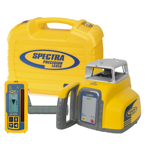  Spectra Precision Laser LL300 Automatic Self-leveling Level w/HR300 Receiver, Alkaline Batteries - LL300N