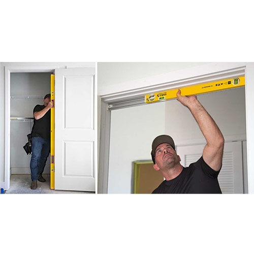 Photograph of Stabila 78-Inch Type 196 Jamber Kit Level Plus Type 80 T Extendable Level (37540)