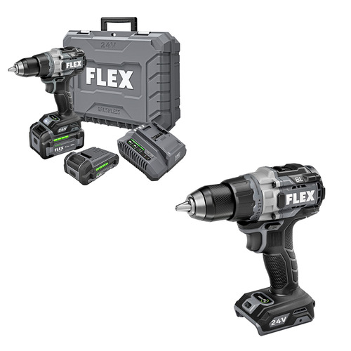  Flex Tools 24V 1/2" 2-Speed Drill Driver with Turbo Mode - (2 Options Available)