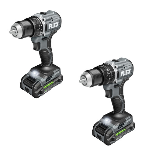  Flex Tools 24V 1/2" 2 Speed Compact Drill Kits - (2 Options Available)