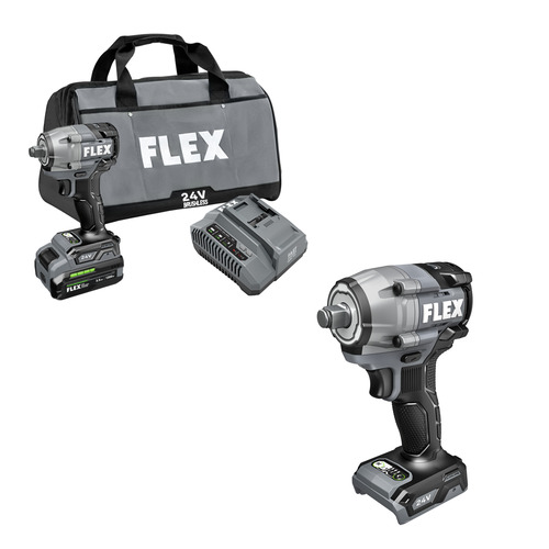  Flex Tools 24V 1/2" Compact Impact Wrench - (2 Options Available)