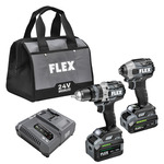 Flex Tools 2 Tool Combo Kit, Hammer Drill w/ Turbo Mode and Quick Eject Impact Driver, Stacked Lithium - FXM202-2G ET19064
