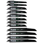 Flex Tools 12-Piece Demolition Reciprocating Saw Blade Set with Storage Plastic Case - FAM20201-12 ET19069