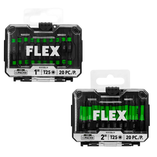  Flex Tools IMPACKS 20-Piece T25 Impact Driver Bits - (2 Sizes Available)