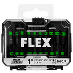 Flex Tools IMPACKS 20-Piece 1" Mixed Allen & Slotted Impact Driver Bits - FA101009-20 ET19085