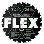 Flex Tools 7-1/4" 24T Demolition & Superior Framing Carbide Circular Saw Blade (10-Pack) - FA201003-10B ET19089