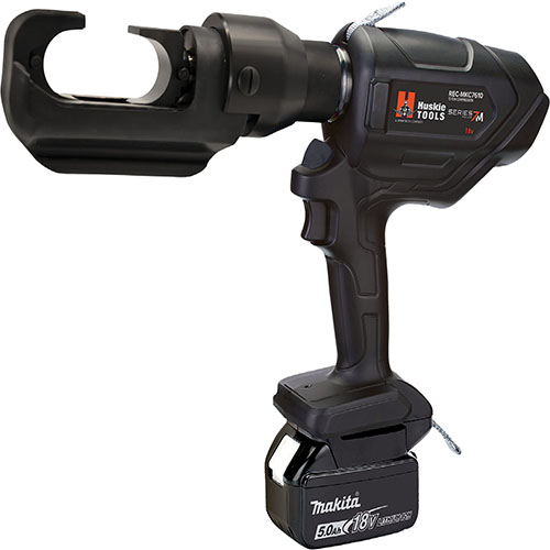  Huskie 5 Ton Pistol Grip Crimping Tool Kit, (2) Makita Lithium-Ion 5.0Ah Batteries, 120VAC Charger, Tool Bag - REC-MKC7610