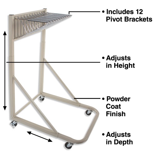 Brookside Design Premium Rolling Blueprint Stand MR1230 Bundle (includes Dozen 30 Clamps) ES2852