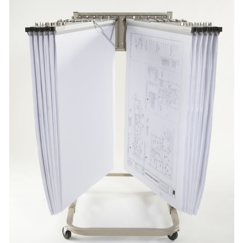 Brookside Design Premium Rolling Blueprint Stand MR1218 includes Dozen 18 Clamps ES2850