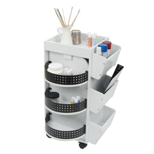 Studio Designs 4 Sided Swivel Art, Craft And Hobby Organizer Cart In White  - 10220 - EngineerSupply