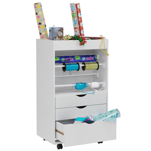 Studio Designs Gift Wrap/Craft Supply Storage Cart In White - 13260