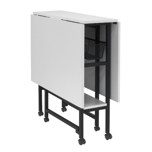 Studio Designs 13377-Charcoal/White - Sew Ready Mobile Fabric Cutting Table with Storage