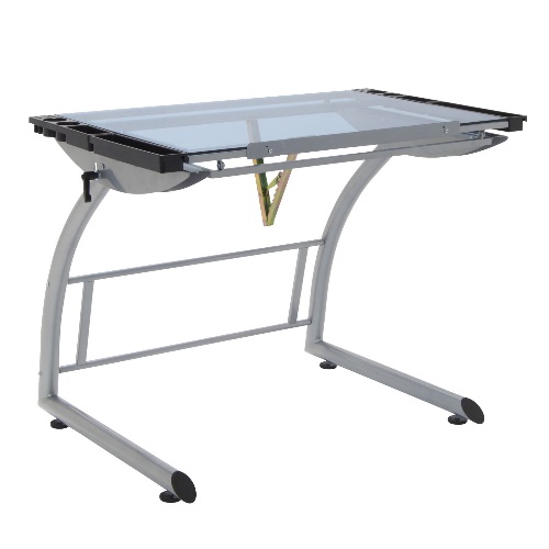 Studio Designs 10089-Silver/Blue Glass - 35 x 23.5 Triflex Drawing Table