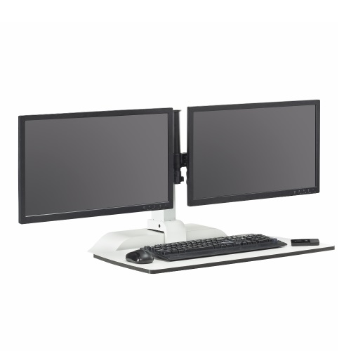 Safco Soar Electric Desktop Sit/Stand - Dual Monitor Arm - 2193WH