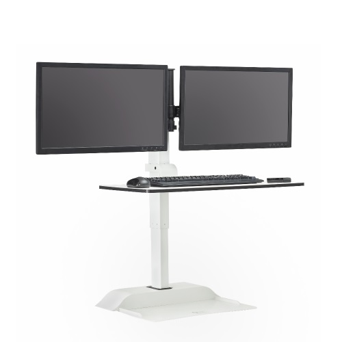 Safco Soar Electric Desktop Sit/Stand - Dual Monitor Arm - 2193WH