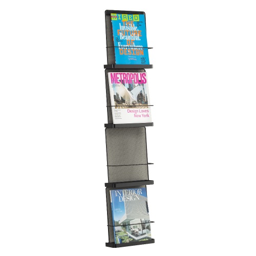 Safco Onyx Wall Mounted Organizer - Four Pocket - 5592BL