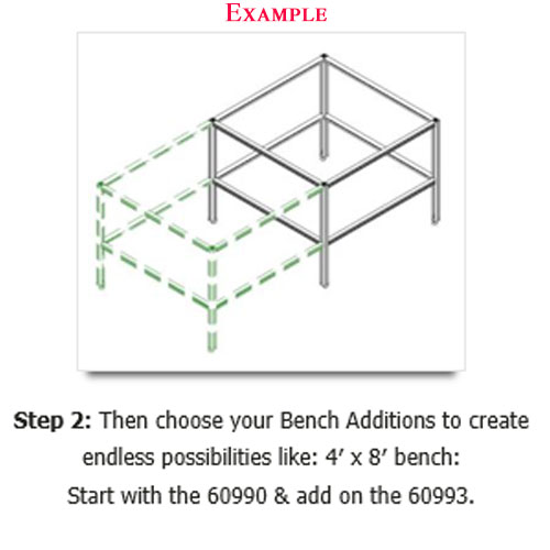 Photograph of Keencut M-Bench System 4&#39; x 2&#39; Bench Base - 60991