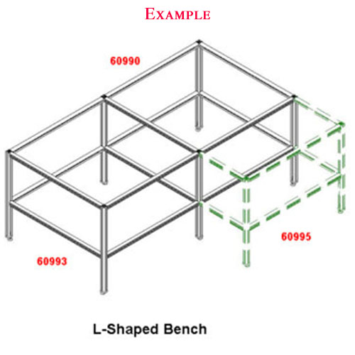 Photograph of Keencut M-Bench System 2&#39; x 2&#39; Bench Base Addition - 60996