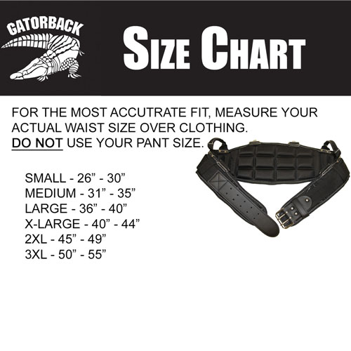 Gatorback #G400 Pro-Comfort Back Support Tool Belt Old Model Small 26" 30" 