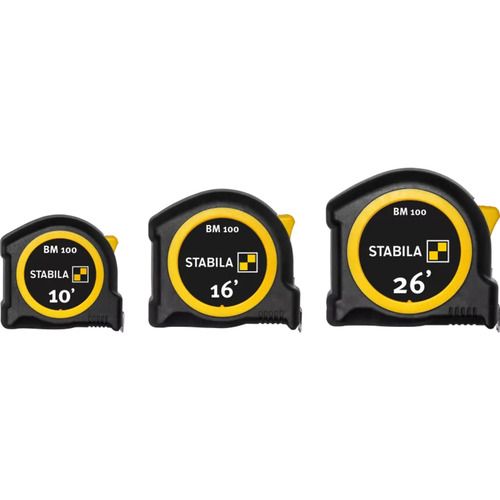  Stabila BM 100 Pocket Tape Measure, Imperial - (3 Sizes Available)